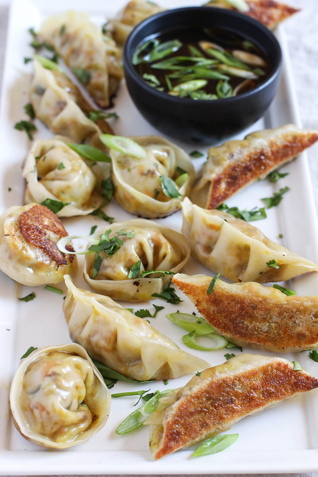 Vegan Turmeric Spiced Veggie Potstickers