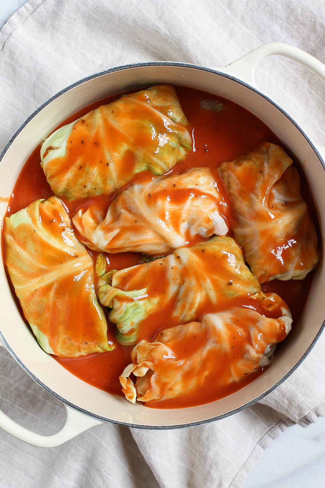 Vegan lentil bolognese stuffed cabbage rolls | The Mostly Vegan