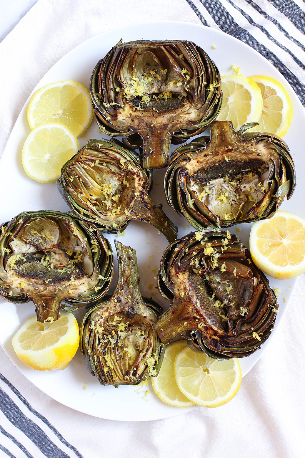 15 minute lemony grilled artichokes - vegan & gluten free