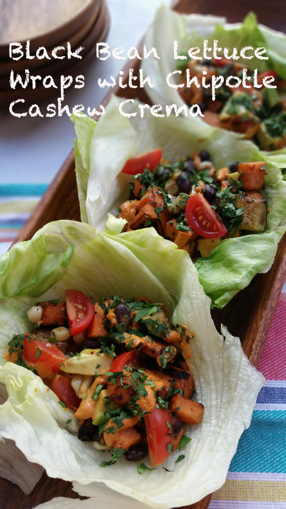 Black Bean Lettuce Wraps with Chipotle Cashew Crema