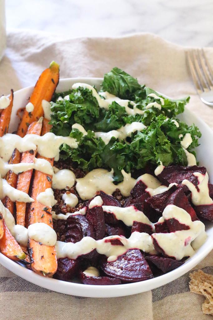 Vegan Beet Hippie Bowls with Horseradish Cream