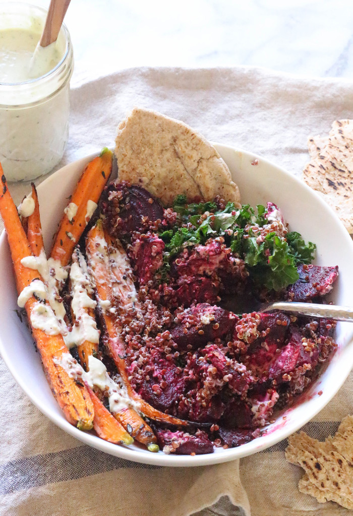 Vegan Beet Hippie Bowls with Horseradish Cream