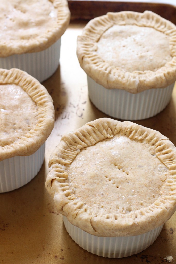 Veggie loaded vegan pot pies with a spelt coconut oil crust