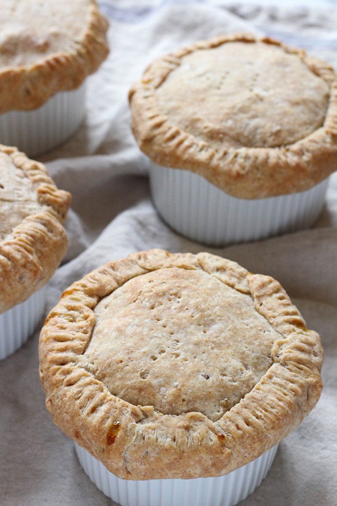 Veggie loaded vegan pot pies with a spelt coconut oil crust