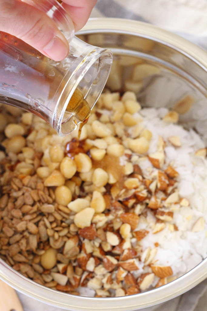 Coconut Oil Granola with macadamia nuts and pineapple