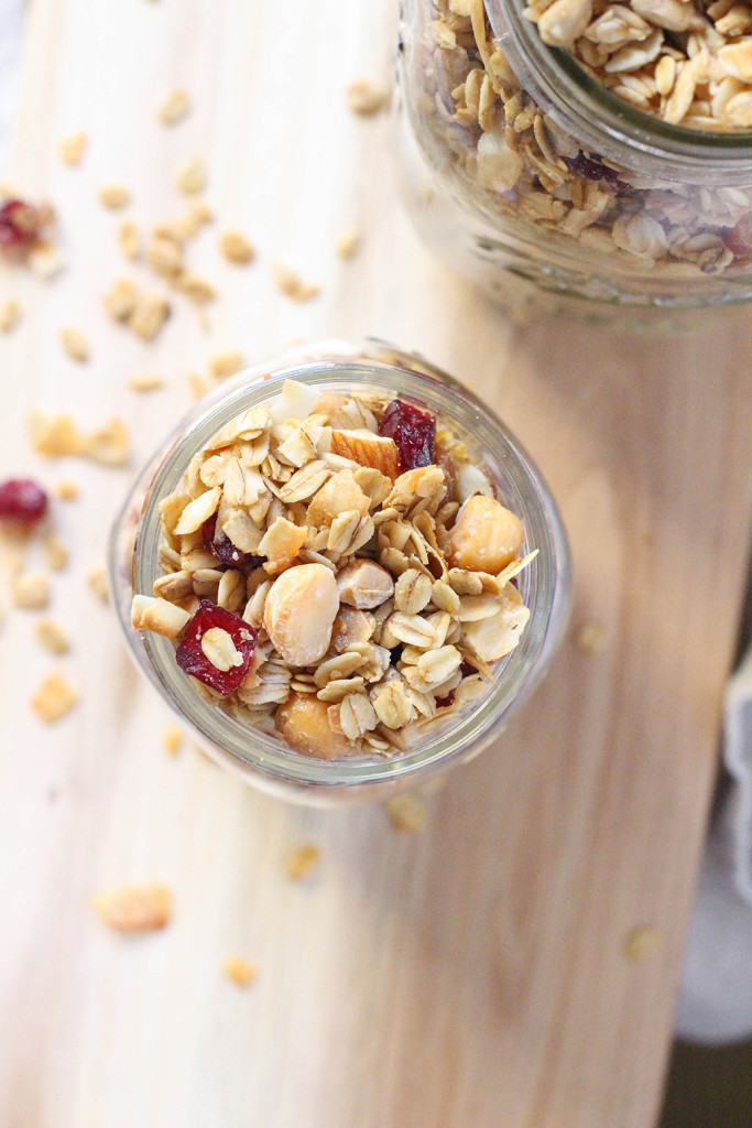 Coconut Oil Granola with macadamia nuts and pineapple