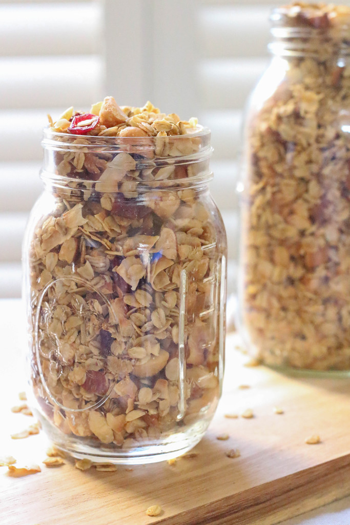 Coconut Oil Granola with macadamia nuts and pineapple