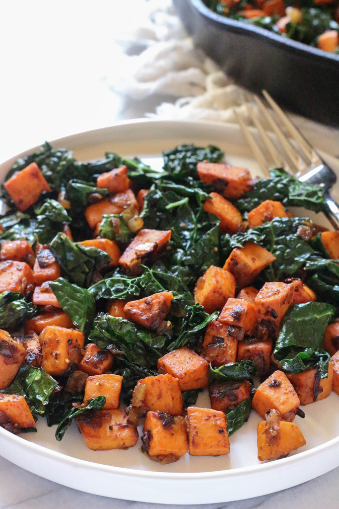 Sweet Potato and Kale Hash - vegan & gluten free