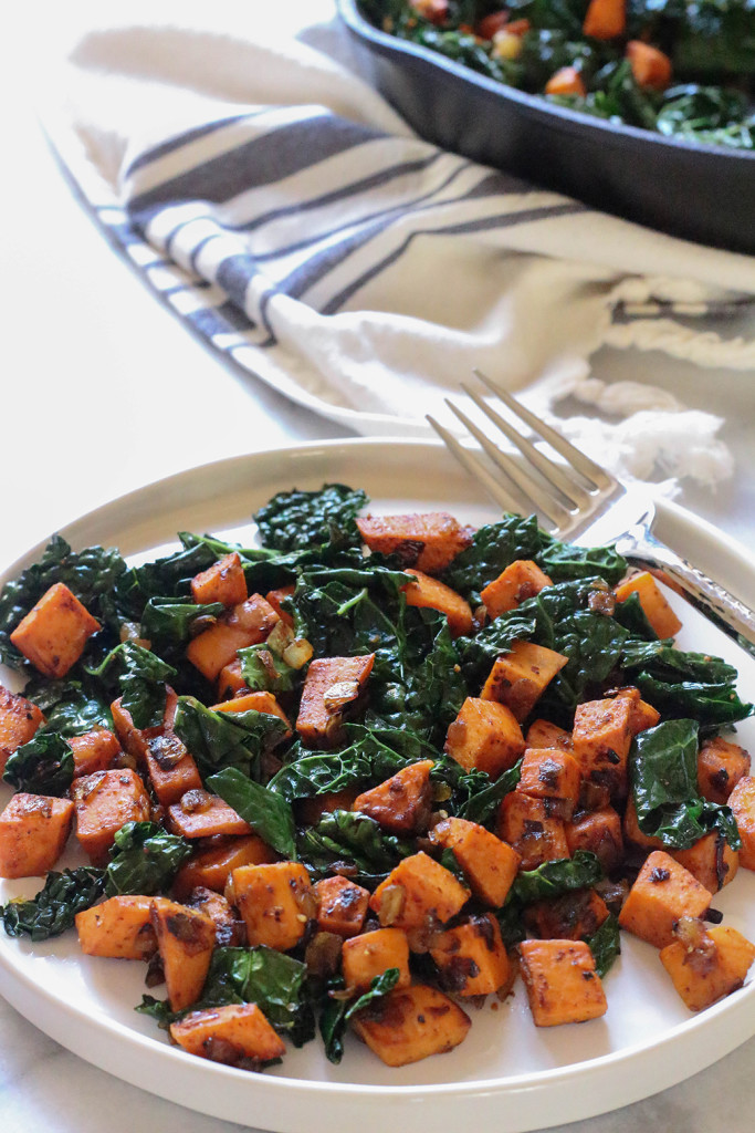 Sweet Potato and Kale Hash - vegan & gluten free