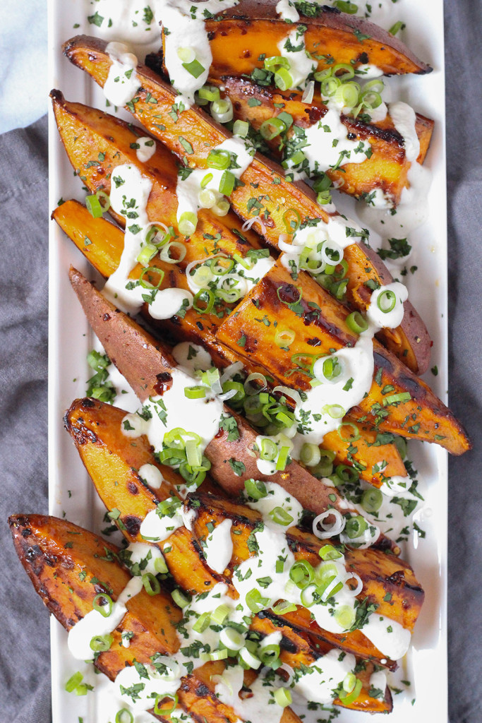 Roasted Yams with Vegan Lime Sunflower Seed Sauce