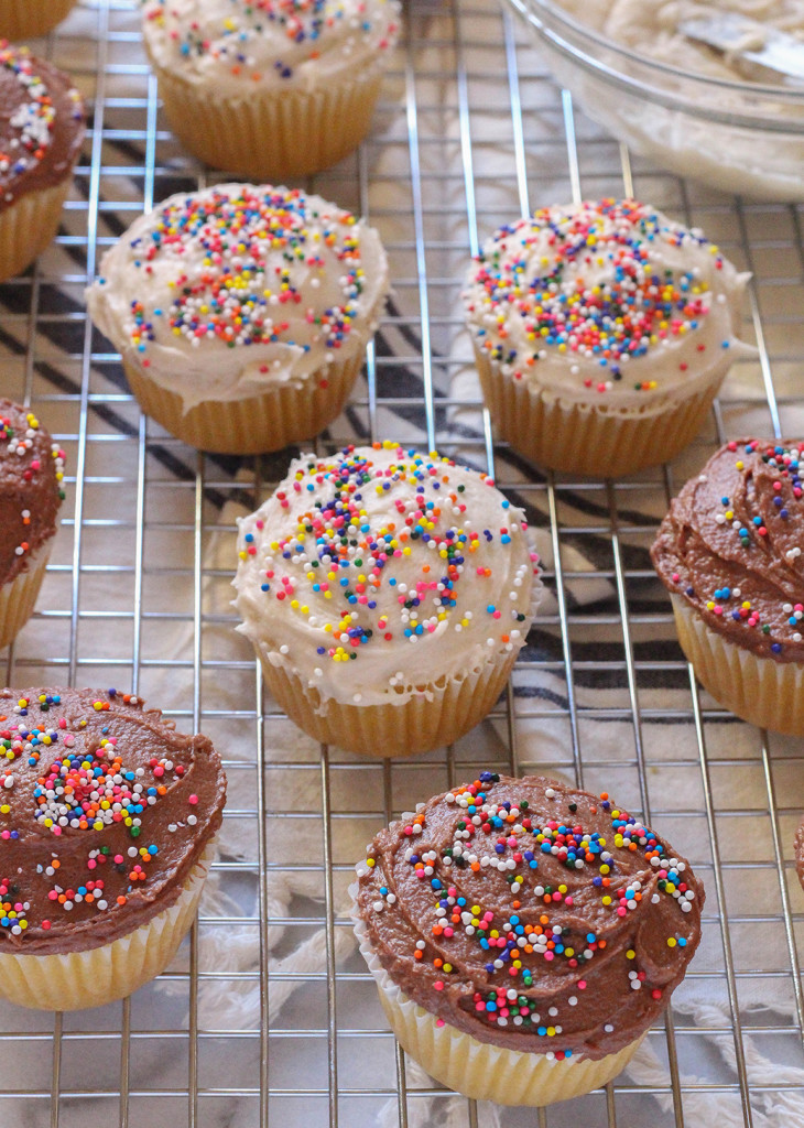 Vegan Vanilla Cupcakes with Buttercream Frosting - made with coconut oil