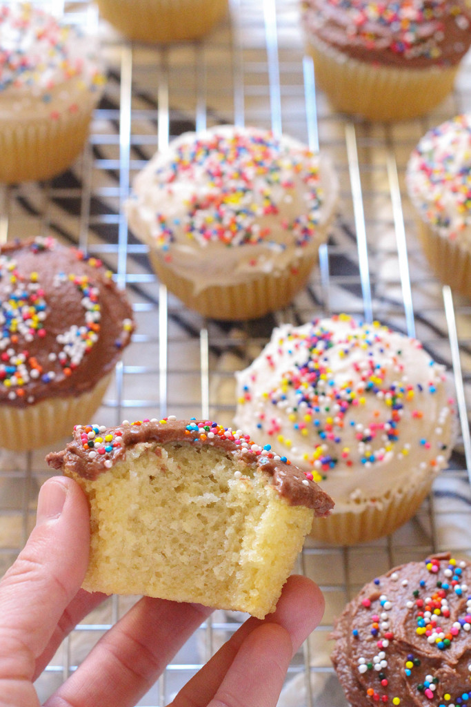 Vegan Vanilla Cupcakes with Buttercream Frosting - made with coconut oil