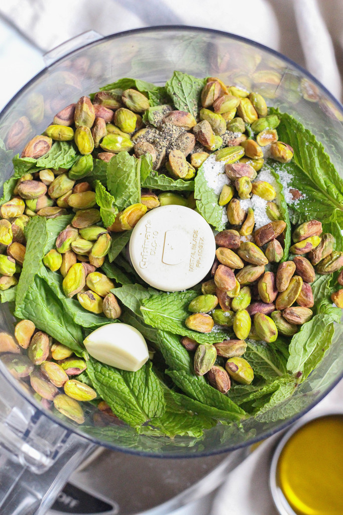 Roasted Pistachio Mint Pesto | The Mostly Vegan