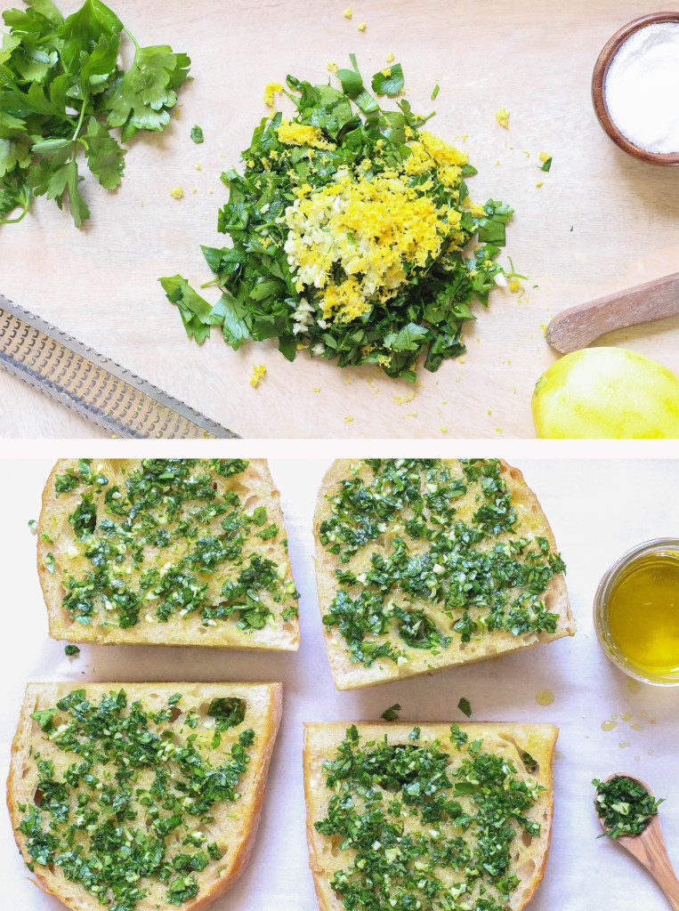 Gremolata Garlic Bread - a light and refreshing alternative to garlic bread that happens to be vegan.