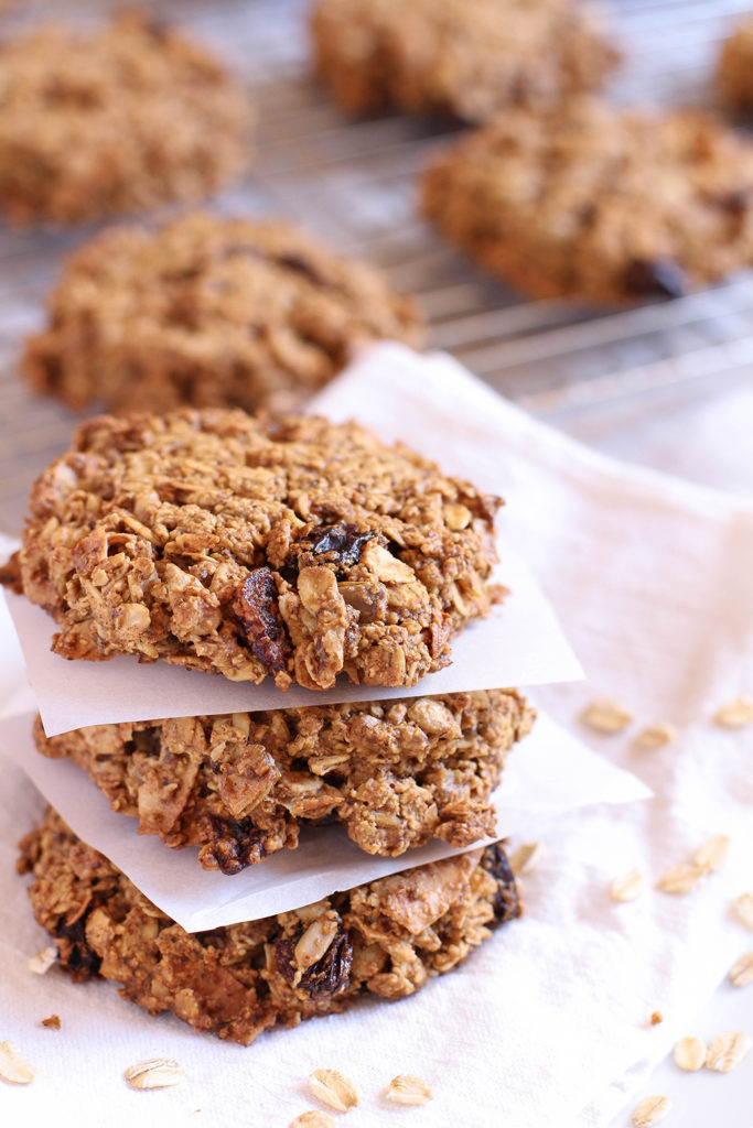 Delicious vegan trail mix breakfast cookies - gluten free, oil free, refined sugar free