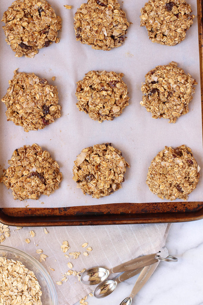 Delicious vegan trail mix breakfast cookies - gluten free, oil free, refined sugar free