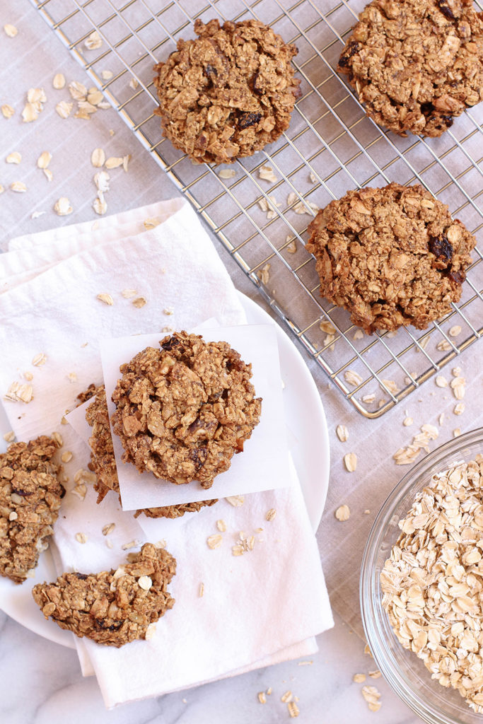 Delicious vegan trail mix breakfast cookies - gluten free, oil free, refined sugar free