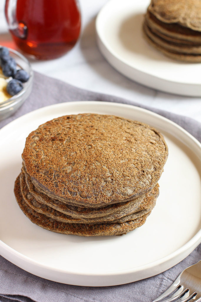 Vegan & gluten free buckwheat pancakes - so light and fluffy and full of nutty buckwheat flavor