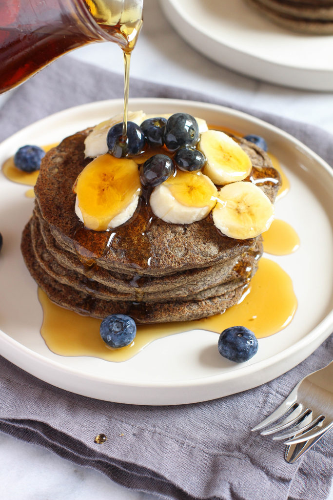 Vegan & gluten free buckwheat pancakes - so light and fluffy and full of nutty buckwheat flavor