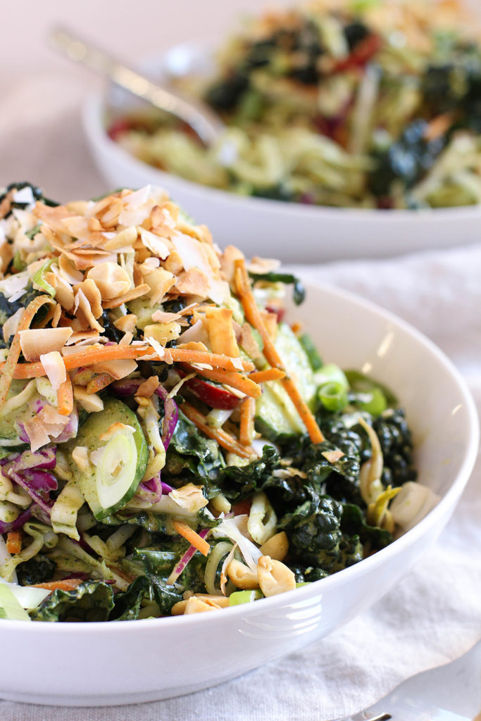 Vegan & gluten free Thai noodle bowls with spicy peanut cilantro dressing