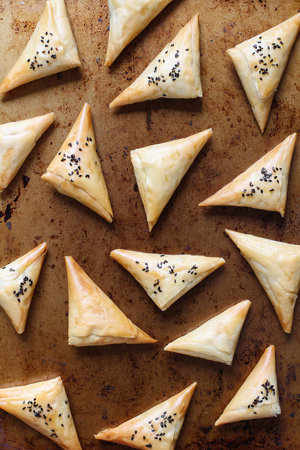 Vegan Spinach & Artichoke Stuffed Spanakopita Triangles