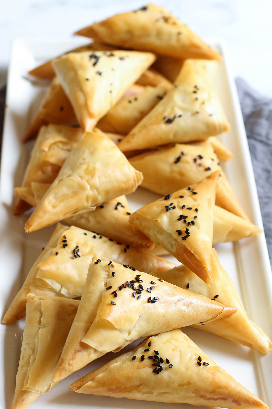 Vegan Spinach & Artichoke Stuffed Spanakopita Triangles