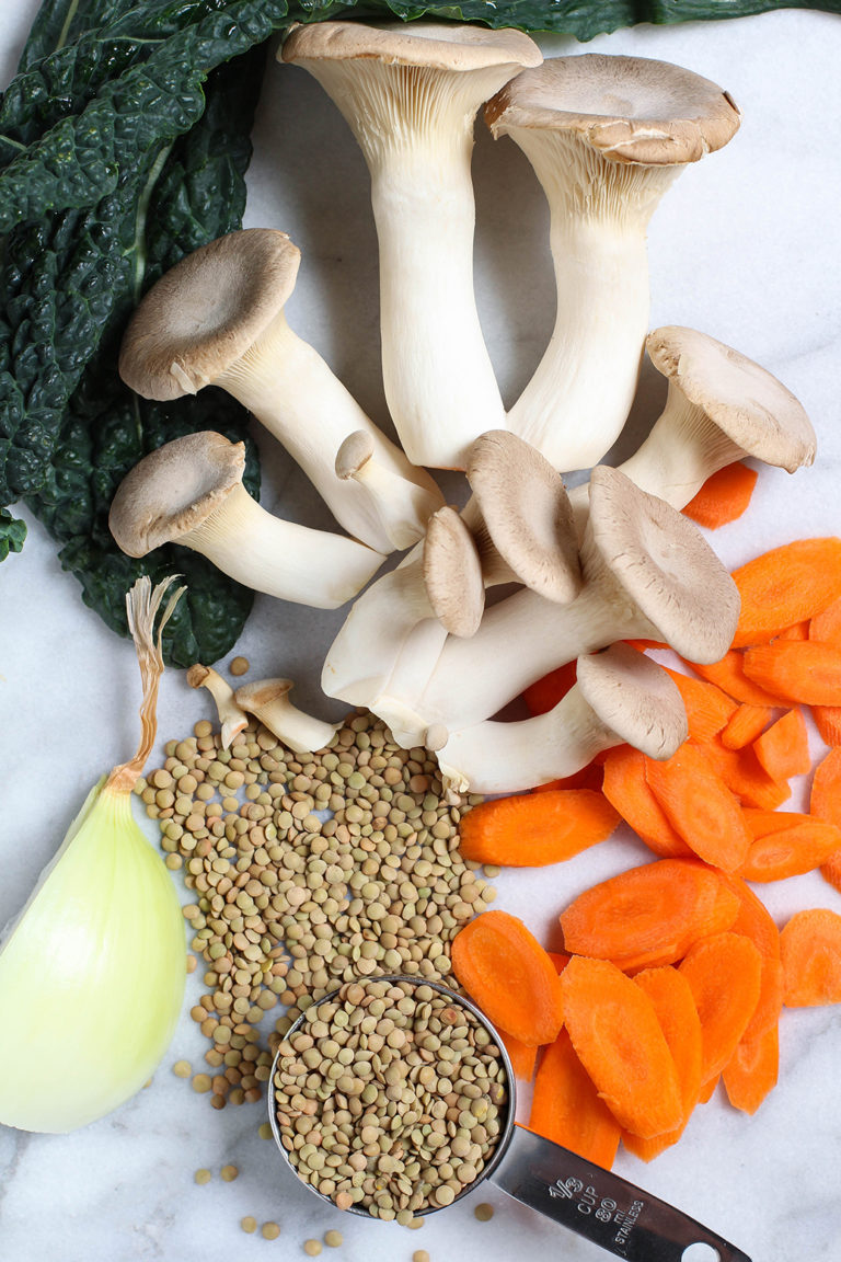Trumpet Mushroom Bowls with Herbed Lentils The Mostly Vegan