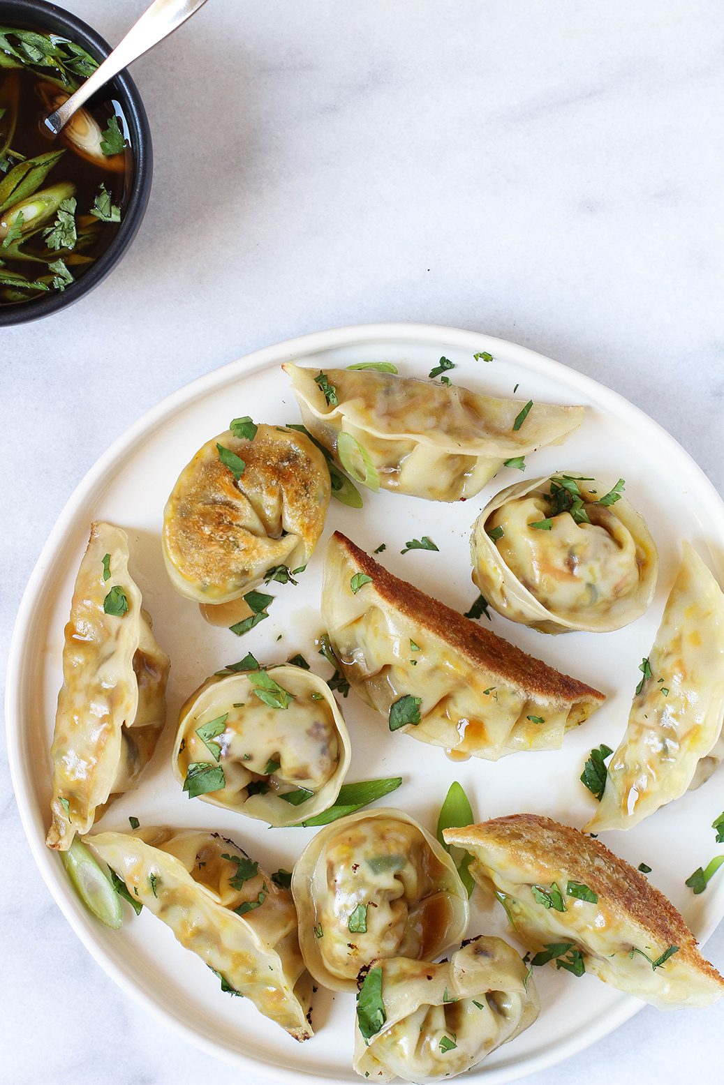 Vegan Turmeric Spiced Veggie Potstickers