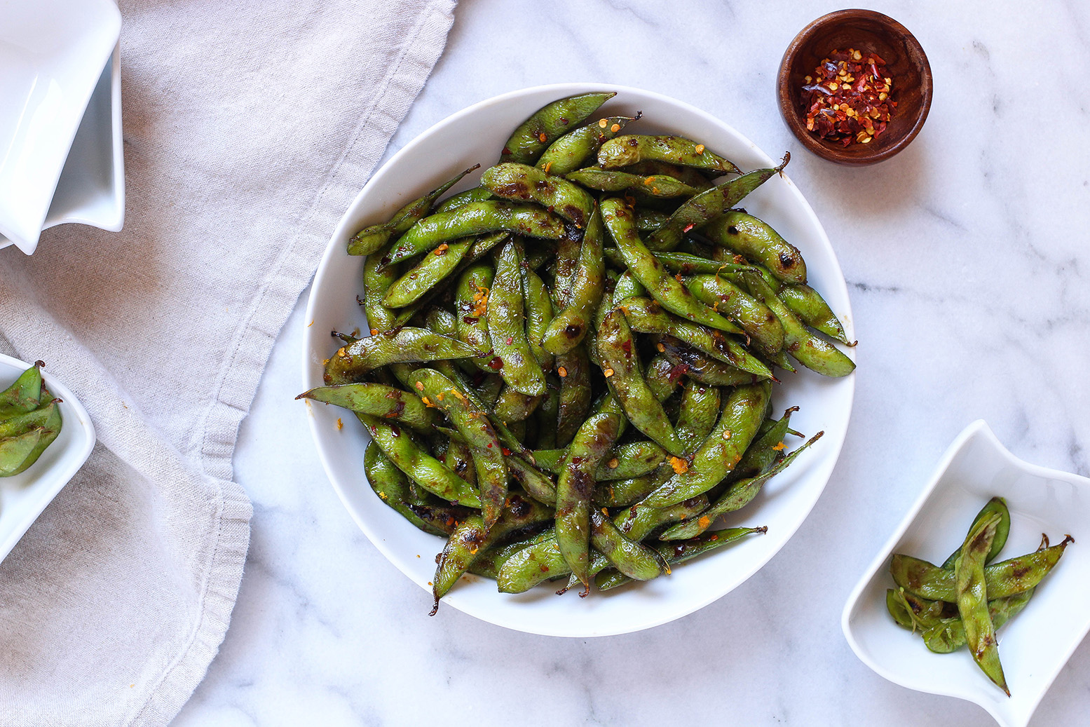 15 Minute Orange Spiced Edamame - a healthy & protein packed snack