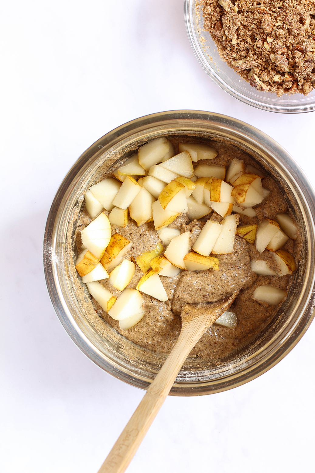 Vegan Cinnamon Pear Buckwheat Muffins with Pecan Streusel